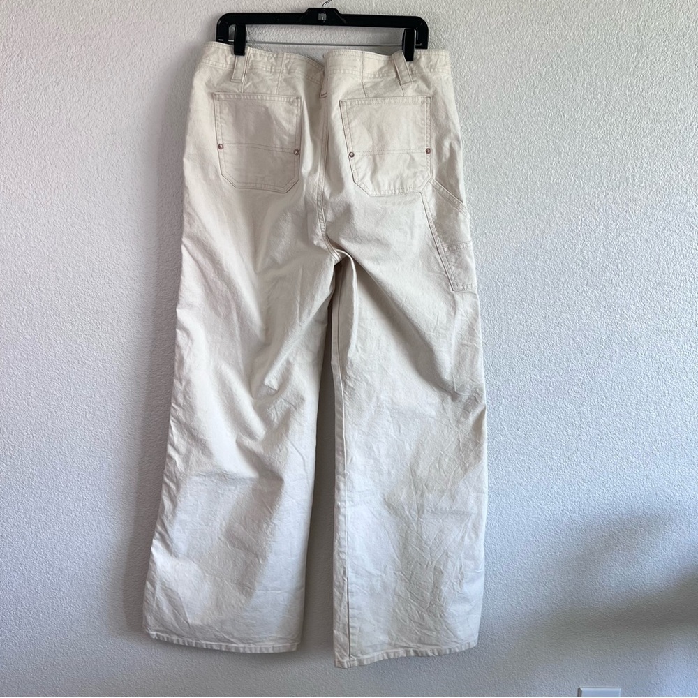 Pilcro Women’s The Carpenter Wide Leg Pants‎ Cream 33T - Picture 4 of 16